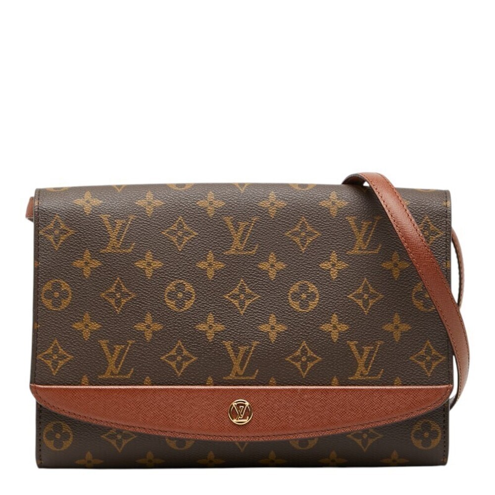 Louis Vuitton Monogram Bordeaux Purple Brown Crossbody Bag Brown Leather